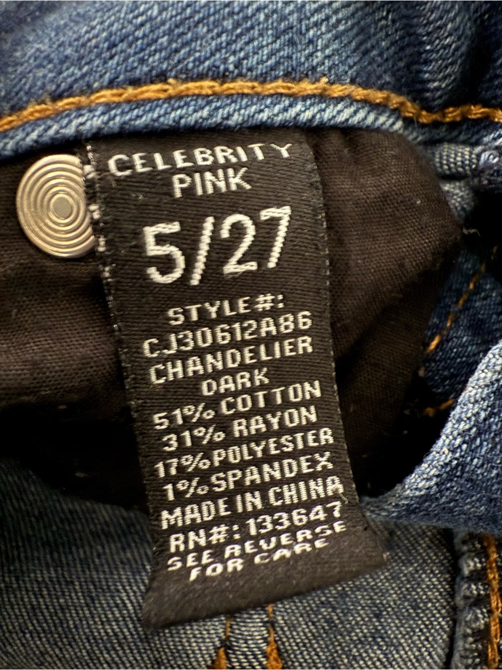 Celebrity Pink Dark Wash Rolled-Hem Denim Shorts - Picture 3 of 3